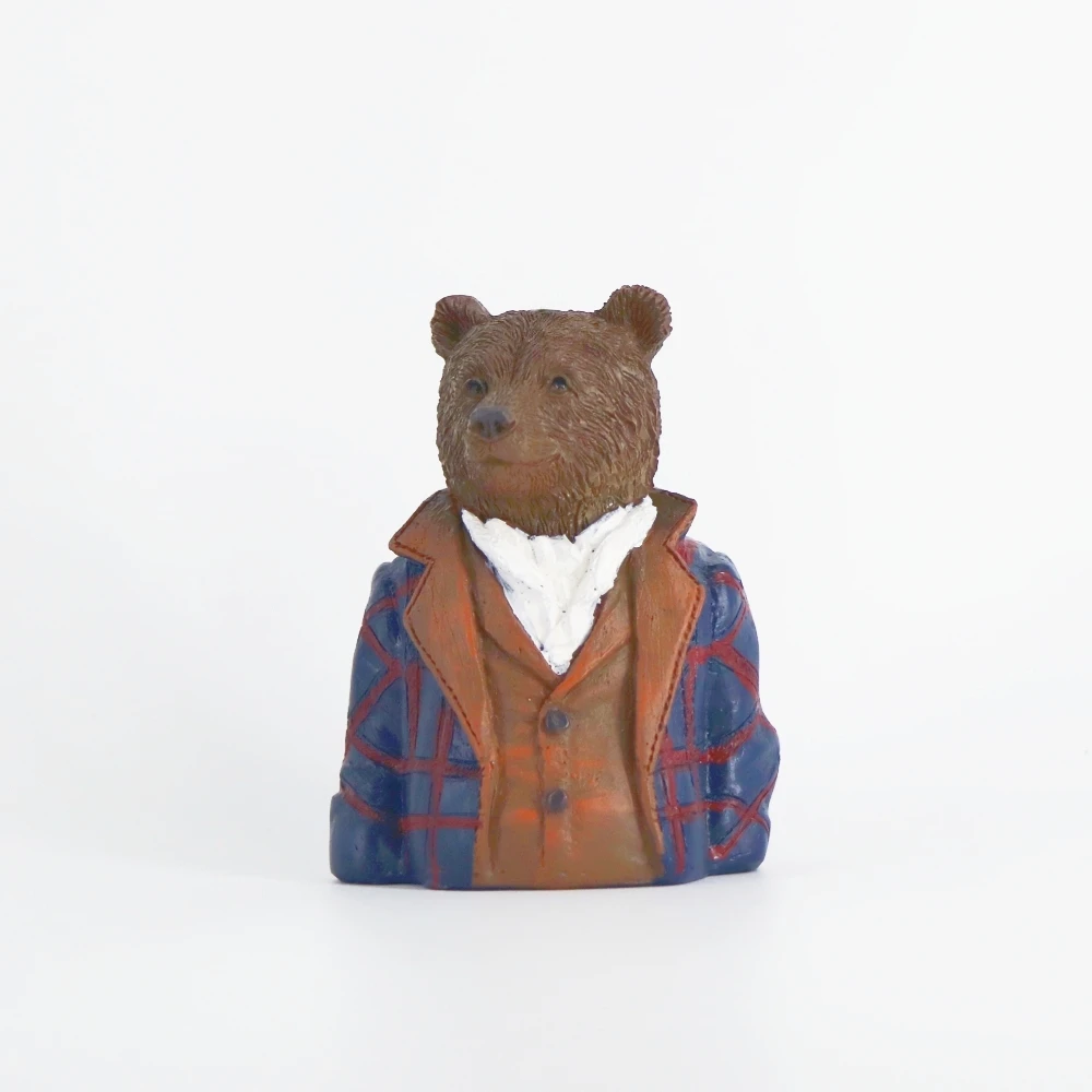 Kreative Mr. Braunbär-Statue, Niedliche Bären-Gentleman-Figur, Harz-Skulptur, Dekoration für Zuhause, Büro, Schreibtisch, Bücherregal, Kleines Geschenk – Detail 1