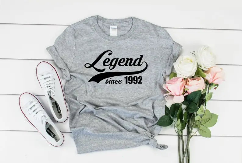 

Legend Since 1992 30th Birthday 100% cotton Shirt Gift for him and her Present Sweatshirt Hoodie Streetwear Unisex Drop shipping