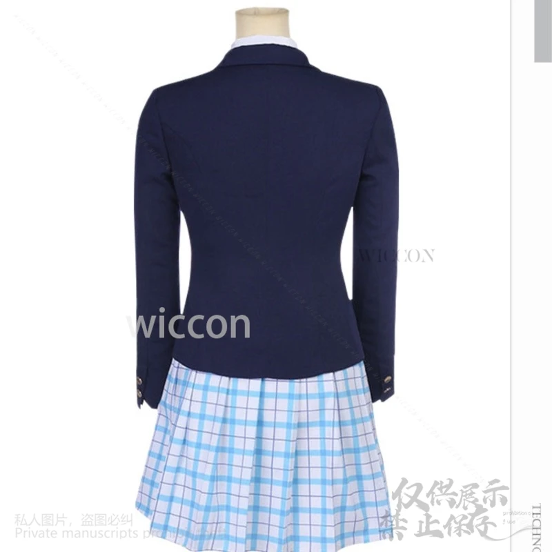 Disfraz de Shouko Nishimiya de Anime con voz silenciosa, uniforme escolar JK, falda de vestido de marinero, pelucas largas rosas para Halloween Cos