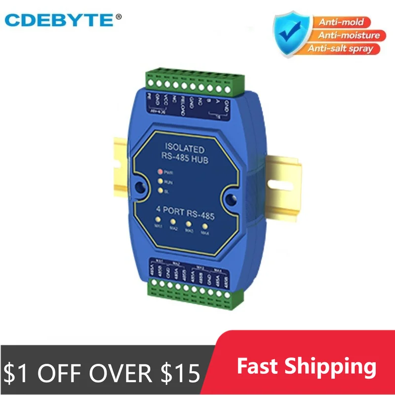 Hub RS485 Izolacja Fotoelektryczna Przemysłowy DC 8-28 V CDEBYTE E810-R Seria Ochrona ESD Izolacja Zasilania i Sygnału