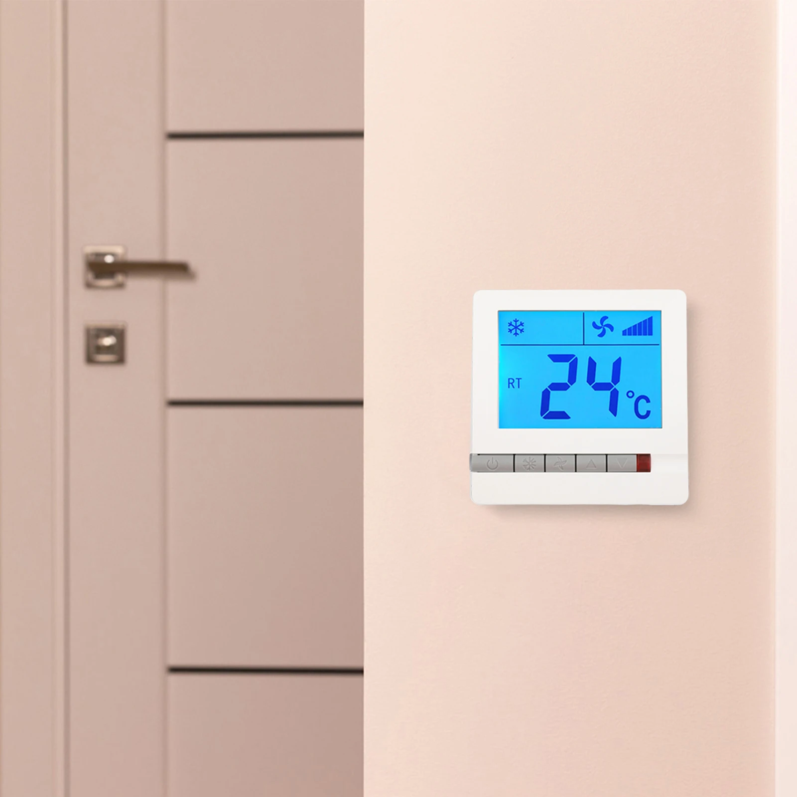 

Fan Temperature Controller with Digital LCD Display and Reliable Sensor for Air Conditioning and Heating System Regulation