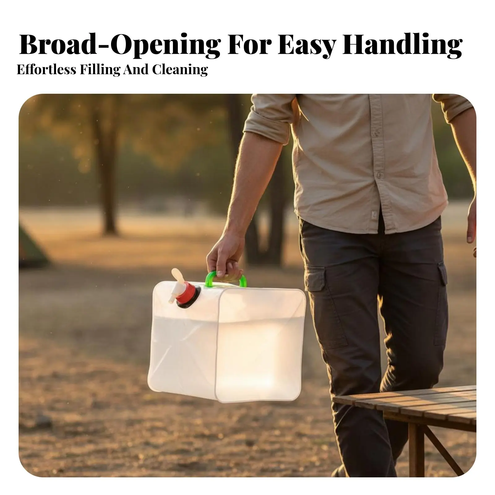 

Складная сумка для воды большой вместимости, переноска для воды для кемпинга, снаряжение для активного отдыха, удобная ручка для переноски, многоразовая, для туристов, походов, пикников