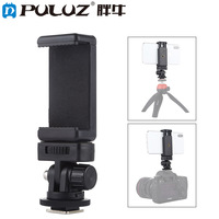 PULUZ 1/4 inch Screw Thread Cold Shoe Tripod Mount Adapter +Phone Clamp for Tripod selfstick mobile phone camera accessories