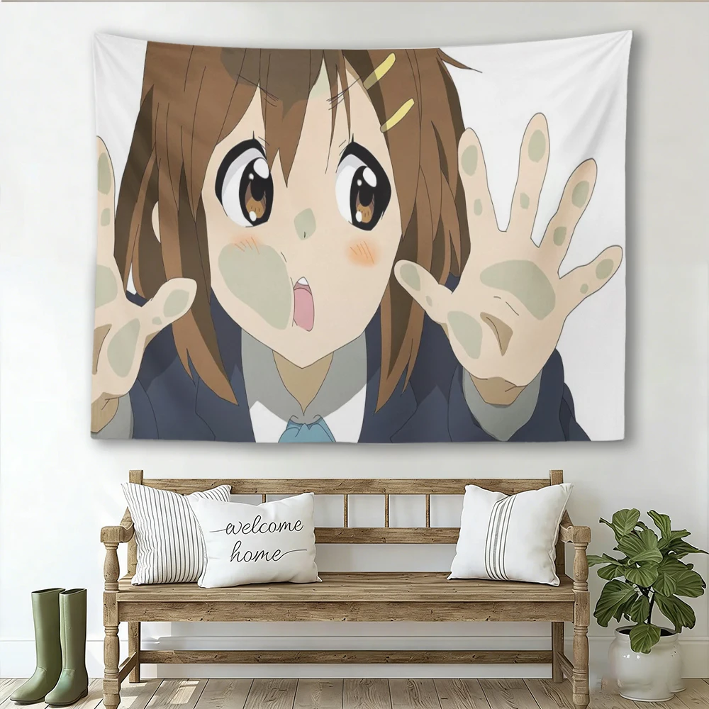 K-ON! Yui Hirasawa Anime Tapestry, Funny Face Wall Hanging, for Bedroom Dorm Otaku Room Decor