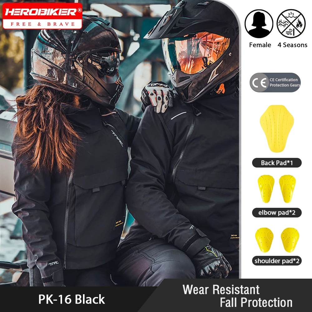 

Women Motorcycle Jacket Anti-fall Motocross Riding Jacket Built-in CE Protective Pads Waterproof Moto Biker Clothing 4 Seasons