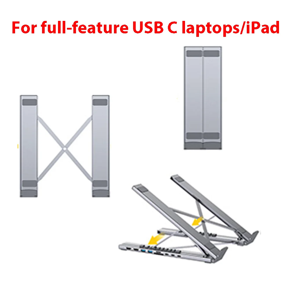 For full-feature USB C laptops/iPad 4K Dual-Screen Display 9-in-1 Docking Station All-in-One USB C Hub Dock