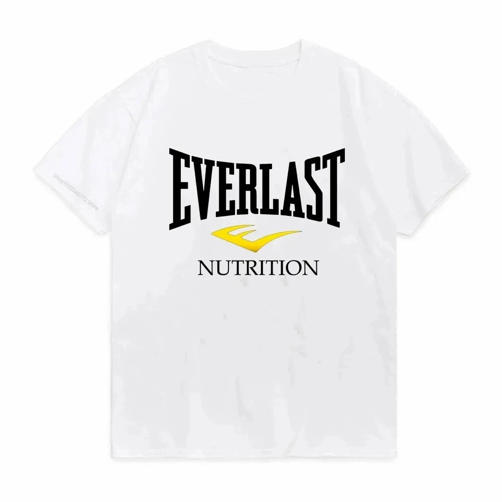 EVERLAST Men\'s and Women\'s Boxing Print T-Shirt Crew Neck Cotton Shirt Harajuku Streetwear Trendy Sweatshirt for Boys and Girls