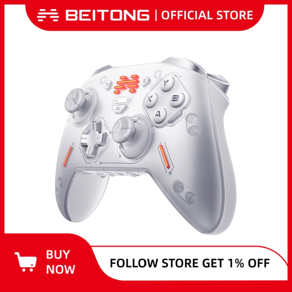 BEITONG Zeus 2 Elite Gaming Controller Hall Effect Trigger Mechanical Buttons Changeable Components for PC/NS Wireless Gamepad
