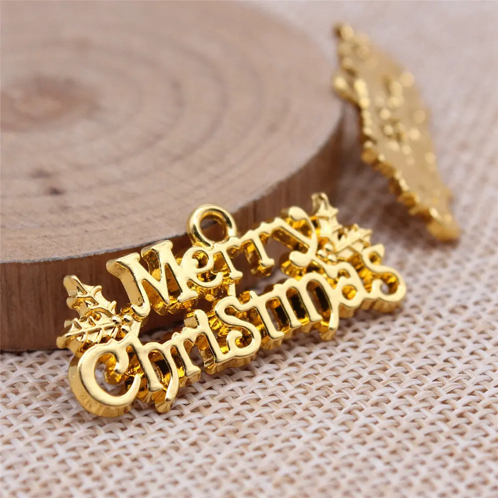 5pcs/lot MERRY CHRISTMAS Charms For Jewelry Making Accesories