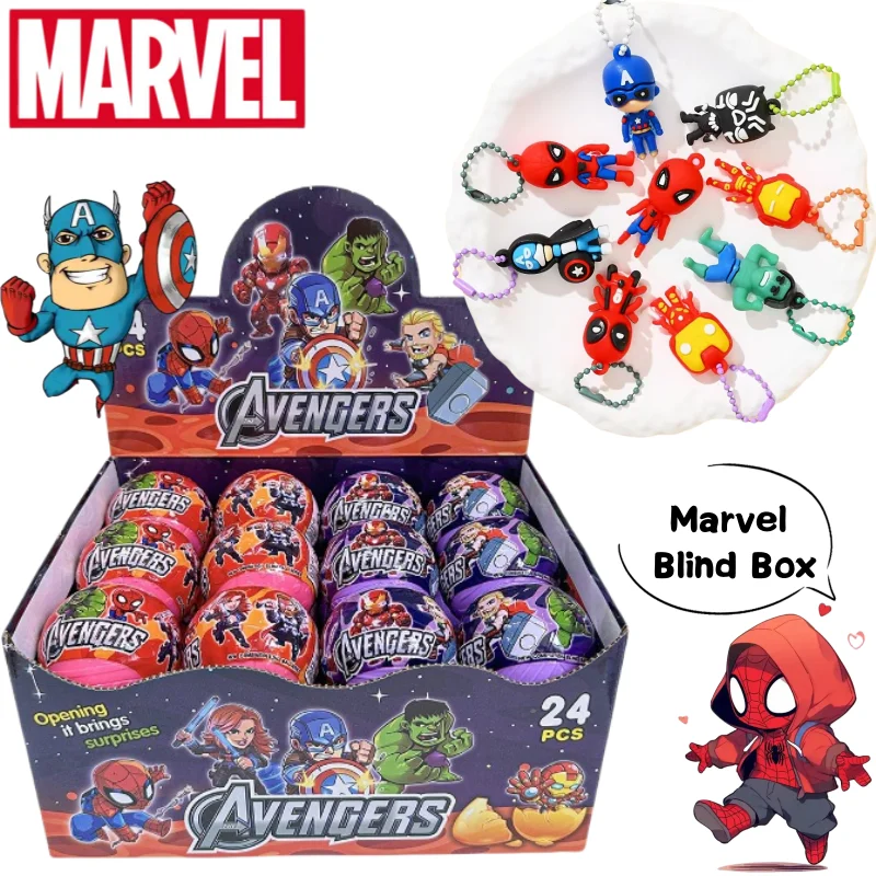 

Marvel The Avengers Spiderman Captain America Blind Box Ball Creative Personality Q Version Doll Keychain School Bag Pendant