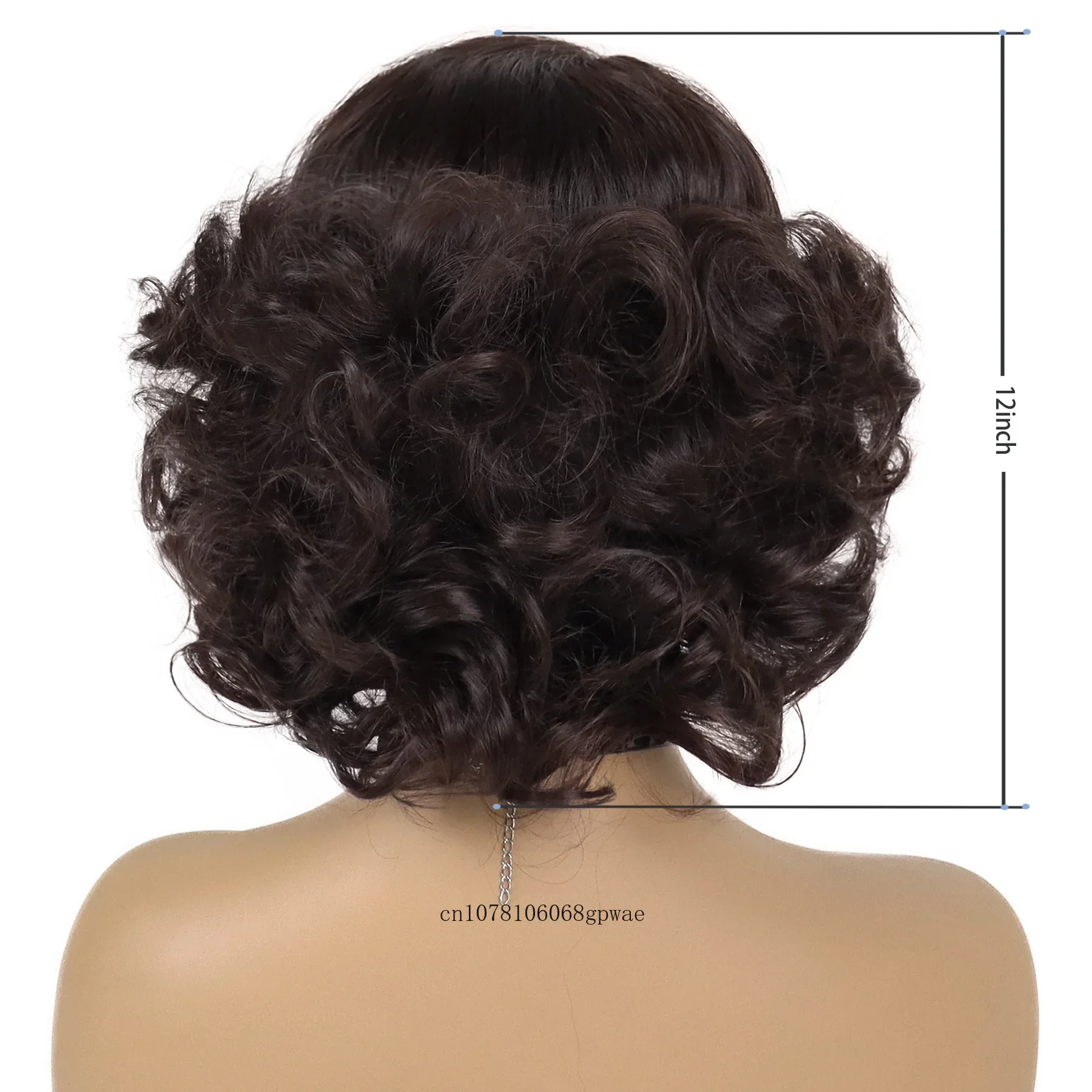 شعر مستعار صناعي بني داكن قصير كبير مجعد للنساء والفتيات، شعر مستعار منفوش للأم، زي الحفلات اليومية، شعر مستعار بديل للشعر