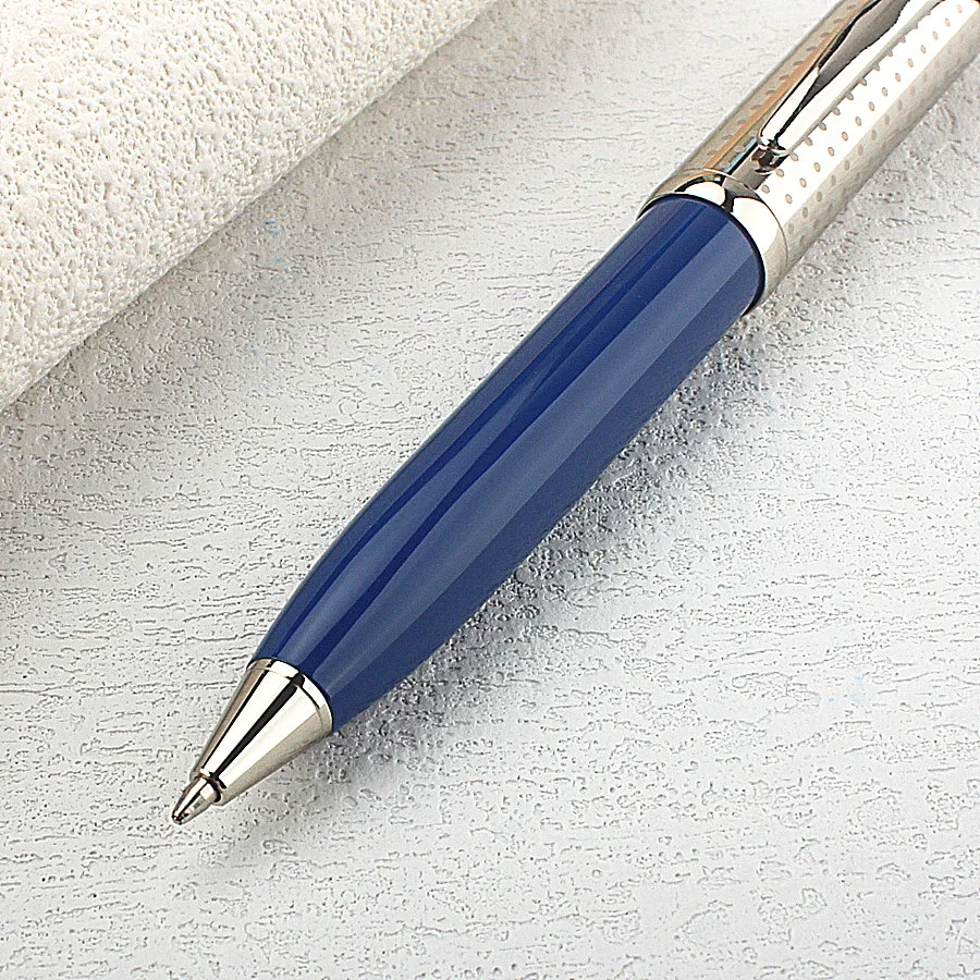 Bolígrafo de metal de diseño clásico de lujo, tinta azul, bolígrafos para firma de oficina y negocios