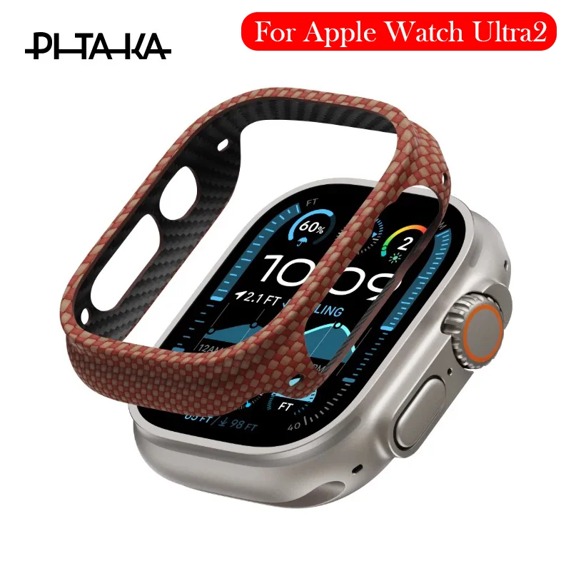 Чехол PITAKA для Apple Watch Ultra 2, задняя крышка из кевларового углеродного волокна