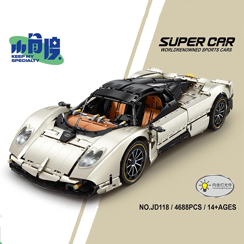 

Classic JIESTAR JD118 Technical Speed Sports Vehicle Racing Model Building Block Brick Puzzle Assembly DIY Toy Brithday Gift Kid