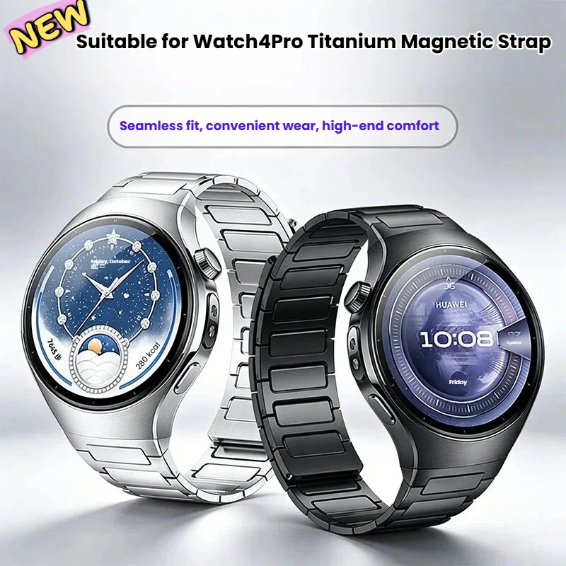 

Premium Titanium Magnetic Watch Band For Huawei Watch 4 Pro Seamless Press Interface Special Design Metal Wristband Replacement
