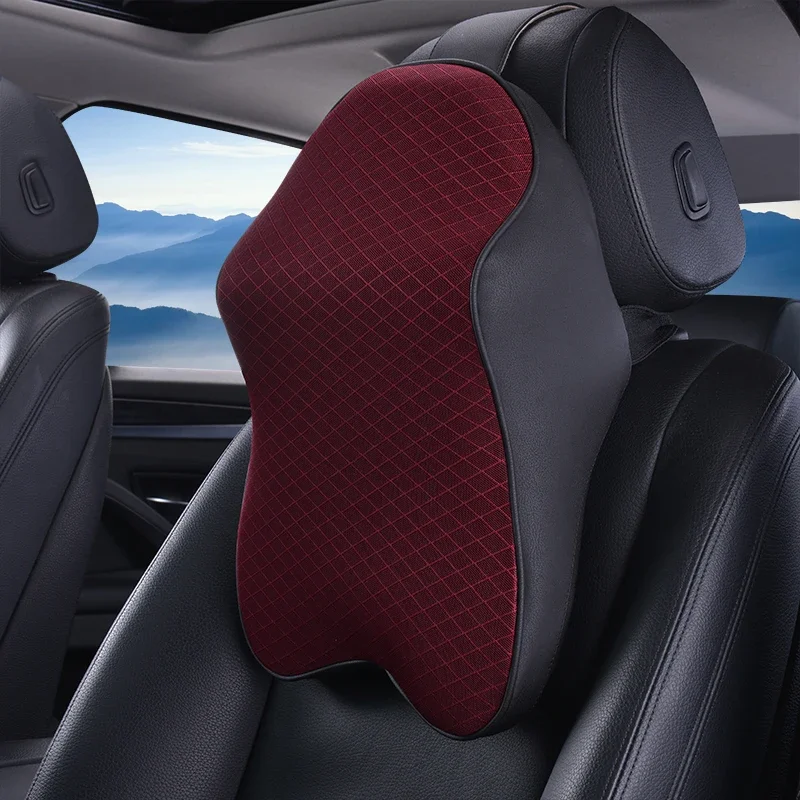 

Car Neck Pillow Adjustable Head Restraint 3D Memory Foam Auto Headrest Travel Pillow Neck Support Holder Seat Covers Car Styling