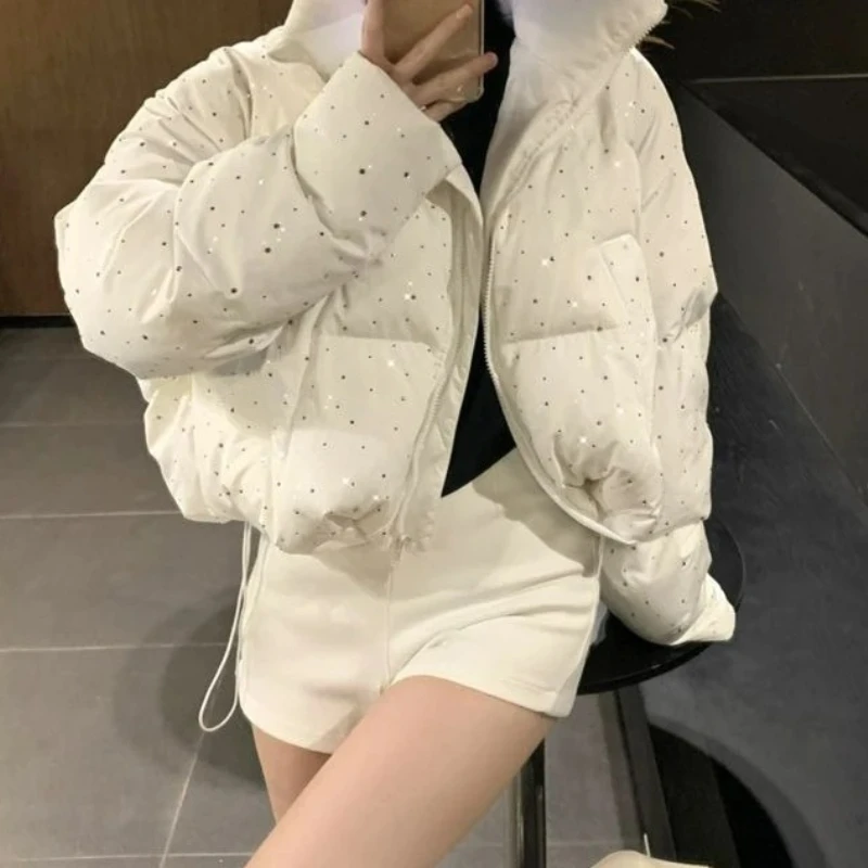 2025년 신상 겨울 별 장식 패셔너블하고 따뜻한 고급 여성용 면 재킷