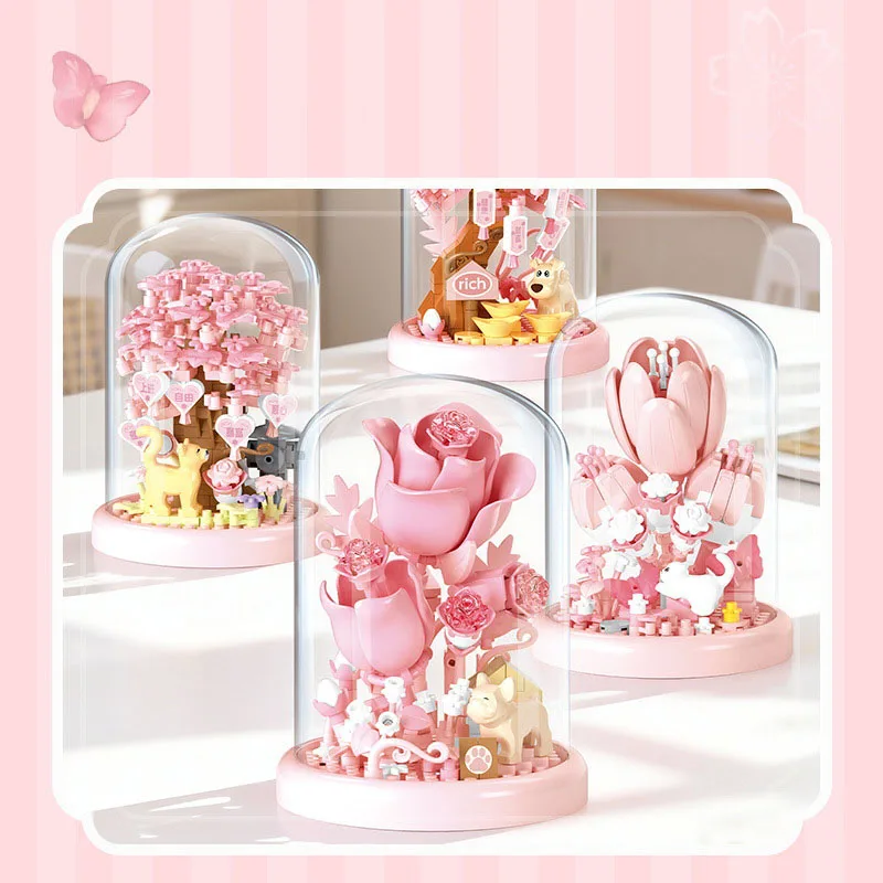 

Idea Pets Micro Diamond Block Flower World Building Bricks Tree Nanobricks Assembly Toys Exhibition Booth For Girls Gifts