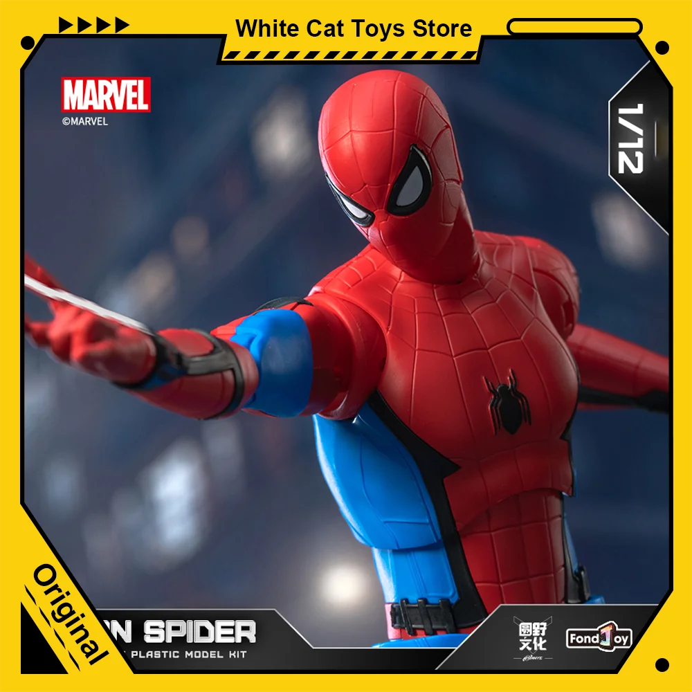 

Original Fondjoy 1/12 Marvel THE STARK SUIT SpiderMan Venom Assembly Anime Model Action Figure Movable Joints Collection Gift