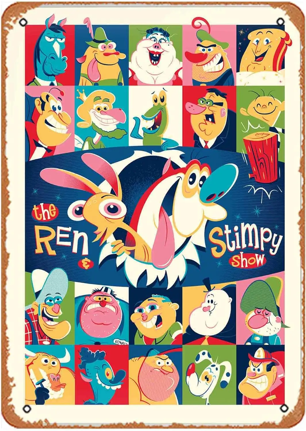 Wall Decor Sign - The Ren N Stimpy Show Poster Metal Signage Vintage Wall Decor 12 X 8 Inches