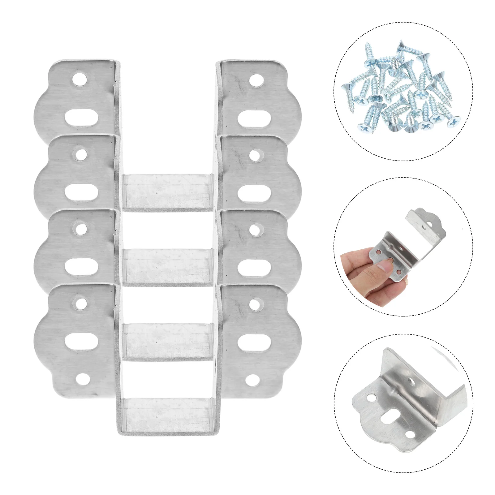

4 Pcs Cross Beam Frame Bracket Bed Brackets Hardware Accessories Adjustable Headboard Adapter Hinges