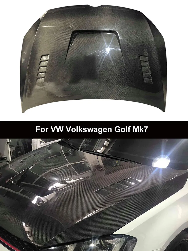 OEM Carbon Fiber Premium Vented Front Engine Hood Covers Bonnet for VW Volkswagen Golf Mk7 7.5，High quality car upgrade