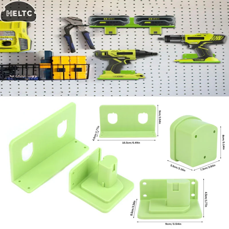 

1 шт. зеленый настенный аккумулятор и держатель инструмента для литиевой батареи 18 В, вешалки для хранения дрели, полка для P103 P107 P108
