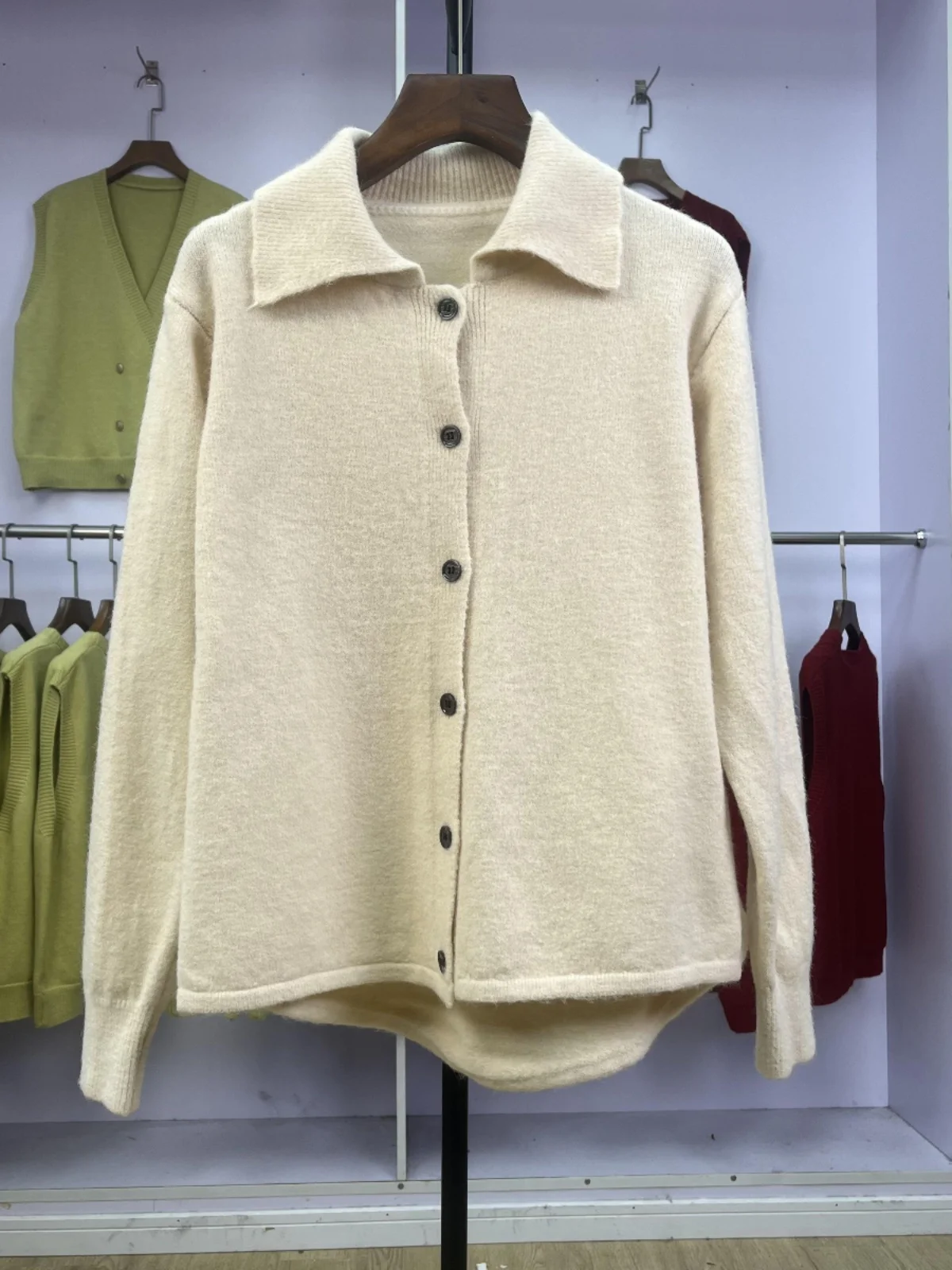 

Удобный трикотаж 643 Ne, верхняя одежда, однотонный универсальный женский топ в стиле ретро, осень-зима, Новое поступление