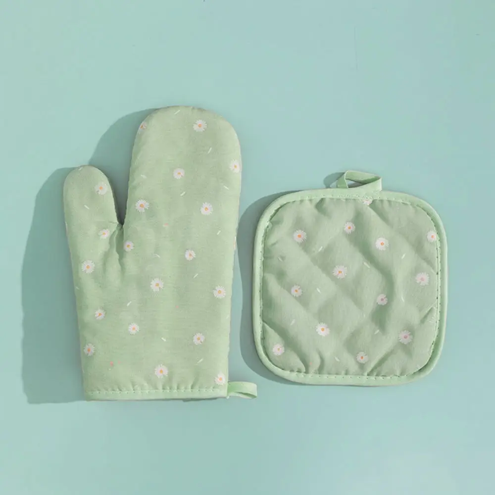 Cotton Oven Mitts Heat Insulation Kitchen Cooking Gloves Thickened Padding Anti Slip For Microwave Baking Utility