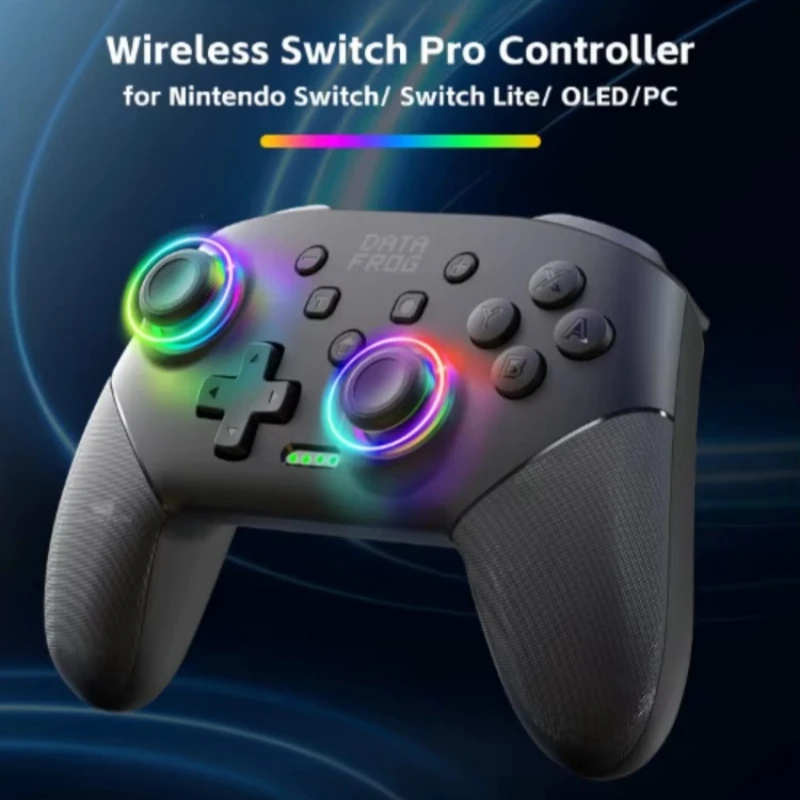 2024 New Data Frog Wireless Bluetooth Switch Game Controller Rgb Light Flowing Light Shell Suitable Nintendo Switch Switch Lite