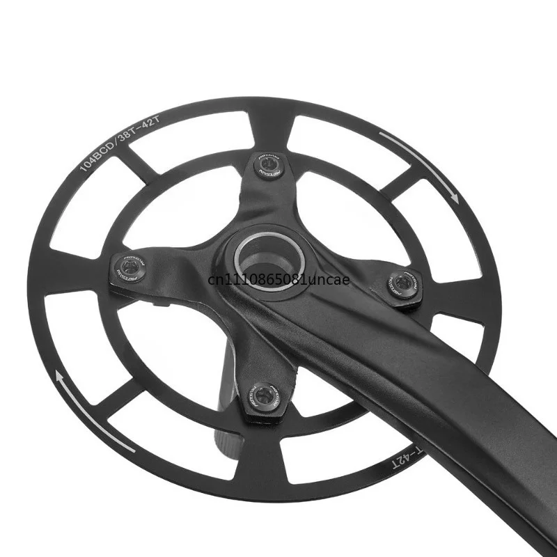 104BCD Single Chainring Protector Cover Anti-drop Chain Guard for 32T-42T Positive Negative Tooth MTB Single Speed Crankset