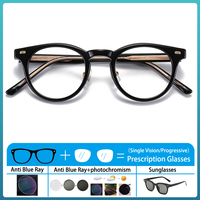 New Glasses Leg Insert Core Myopia Eyeglass TR90 Retro Round Frame Anti Blue Light Photochromic Prescription Hyperopia Glasses