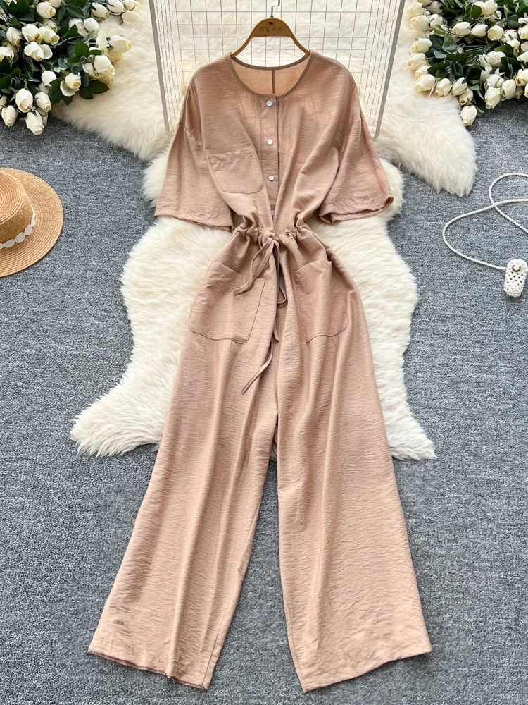 

Commute High Waist Dstring Onesie Women's Summer Loose Casual Faion Long Pants Straight Leg Suiting Sle Online Exclusive