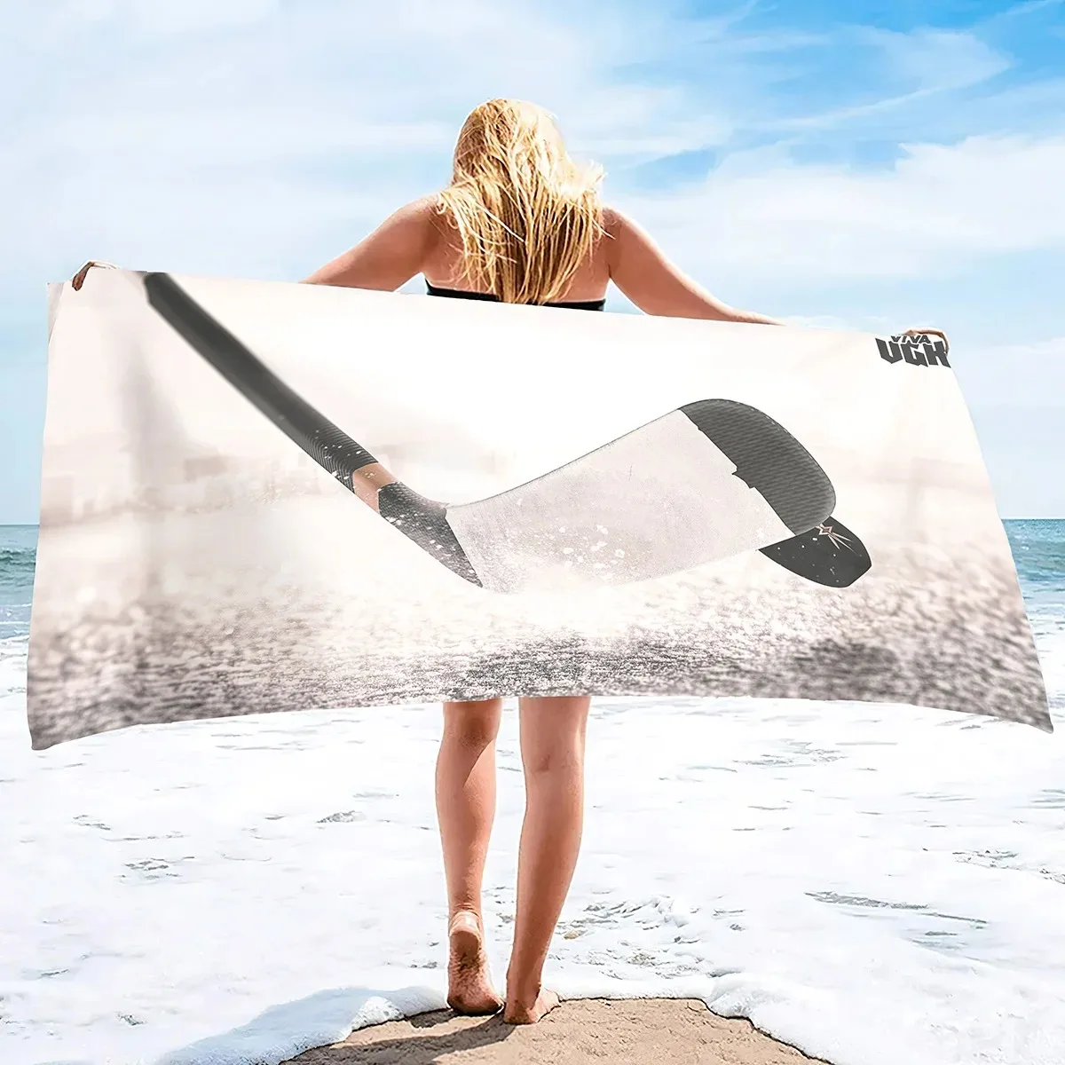 Oversized Beach Towel,Ice Hockey Extra Large Big Pool Swim Travel Soft Towels Blanket Bulk for Adult Men Boys Teen Sports Lover