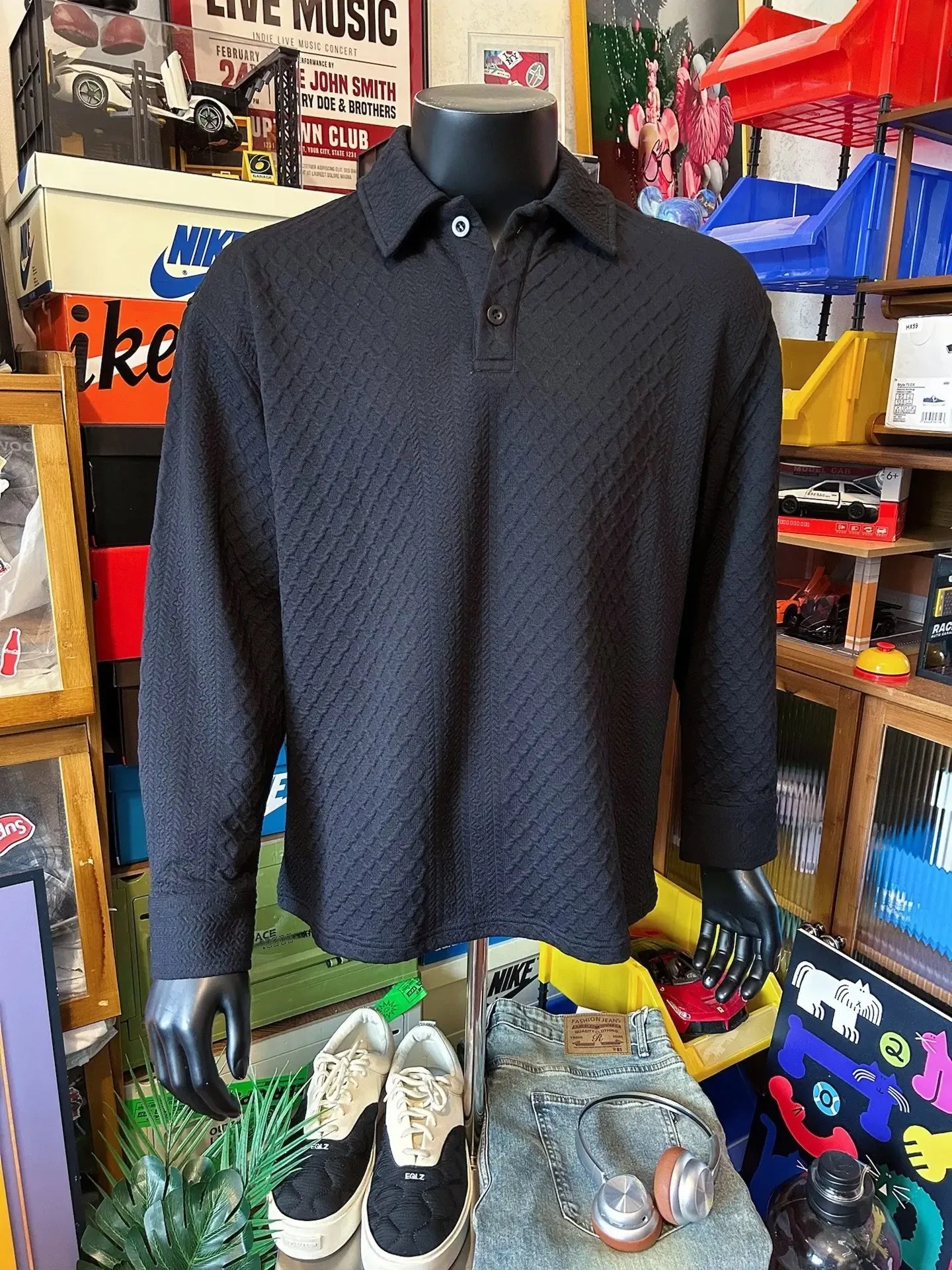 Texture irt Hoodie Long Sve Mature Stable Faion Diamond Pattern Youth ular Polyester Fiber Comfortable Wear