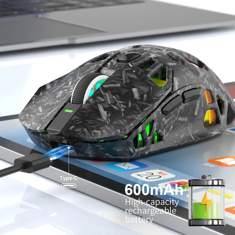 Lenovo New Gaming Mouse 12K DPI Tri-Mode Wireless Mouse Ergonomic E-sports Mouse Rechargeable PC Gamer Mice for Laptop Desktop