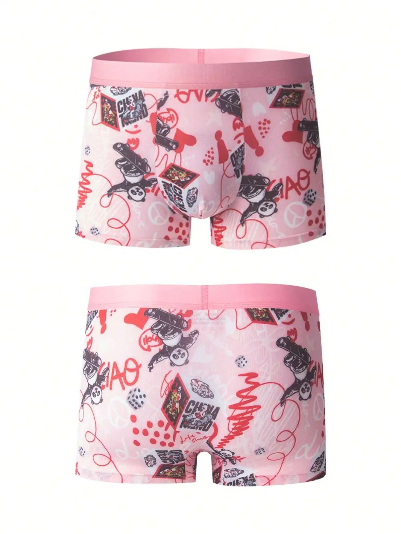 

Мужские трусы-боксеры с принтом панды, комплект из 3 штук