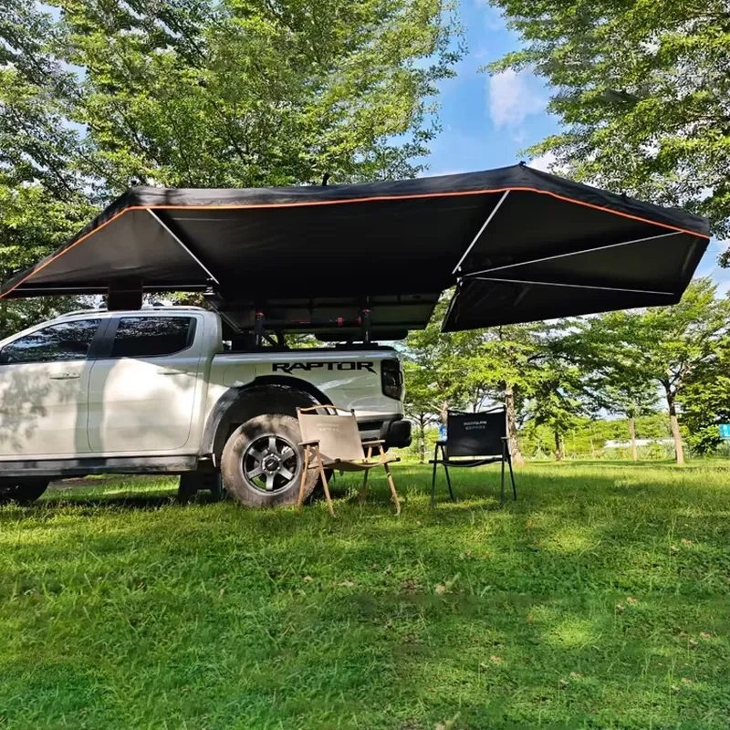 Retractable Car Side Awning 270 Degree Extended Version Quick-Opening Sunroof Waterproof UV50+ Shelter Roof Rack for Vehicles