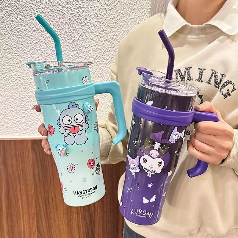 

Sanrio Hello Kitty 1200ml Thermos Bottle Kuromi Insulation Cup My Melody Sippy Water Cups Big Mac Ice Cream Cups Birthday Gift