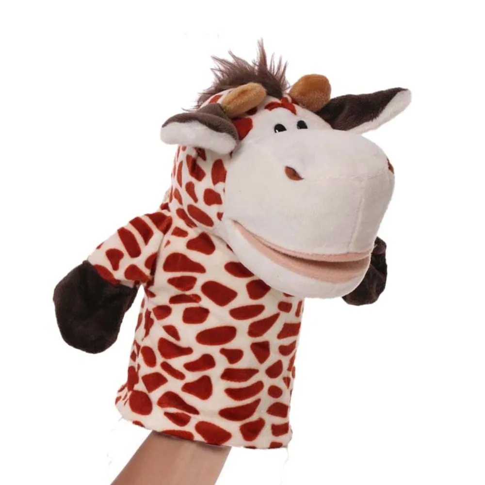 Telling Story Stuffed Animal Hand Puppet Cartoon Interactive Plush Hand Doll Cute Cow Hand Finger Puppets Early Education