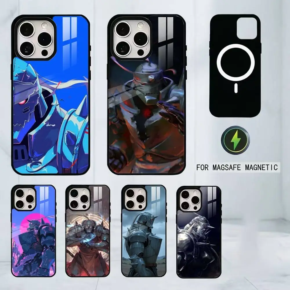 Alphonse Elric Phone Case For iPhone17,16,15,14,13,12,11 Plus,Pro Magnetic For Magsafe Wireless Charging