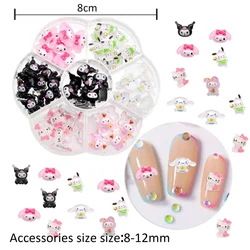 70Pcs Kuromi Nail Art Decor Kawaii Pochacco My Melody Cinnamoroll Gems Charms Jewelry for Manicure DIY Nail Rhinestone Gift