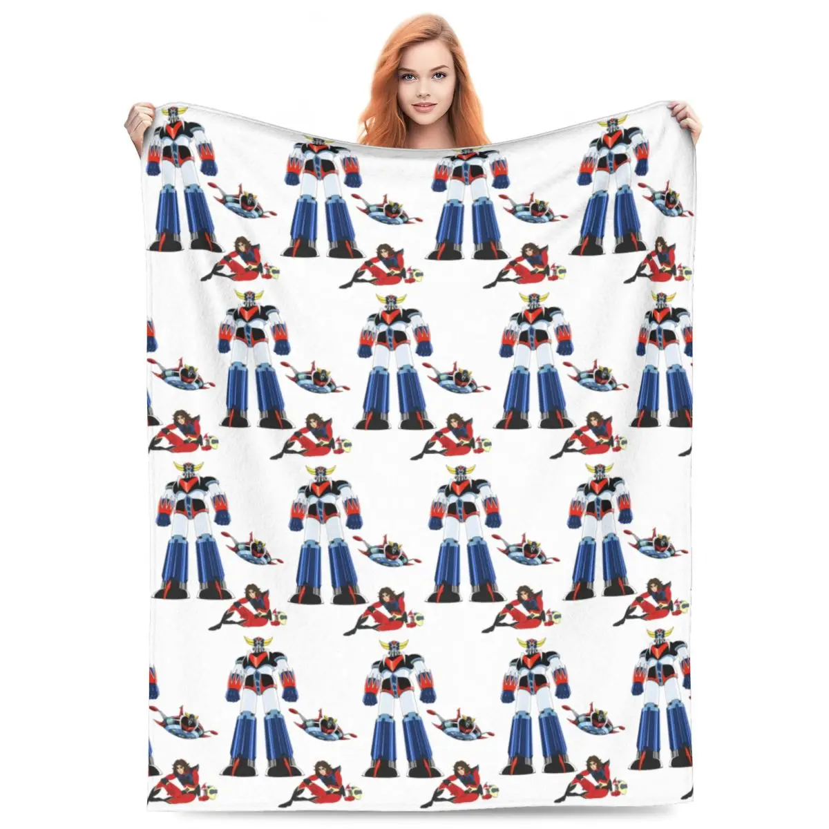 Mazinger Z Mad Robot Grendizer Anime Manga mantas suave y cálida manta de franela colcha para cama Picnic viaje hogar sofá