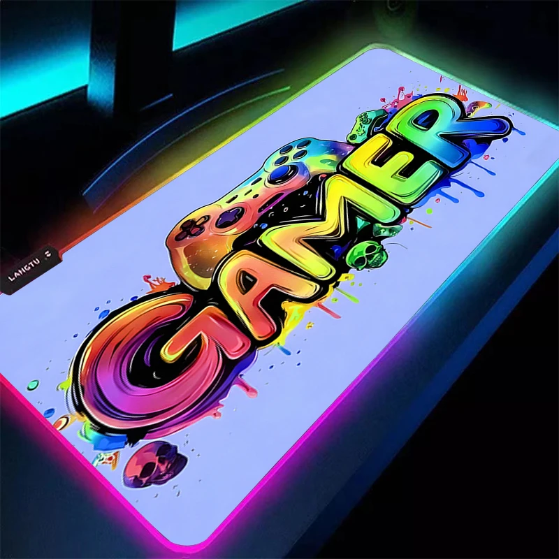 Rubber RGB Mouse Pad Backlight Pc Keyboard Laptop Computer Speed LED Desk Mat game controller 90x40cm Gaming Acessories Mousepad