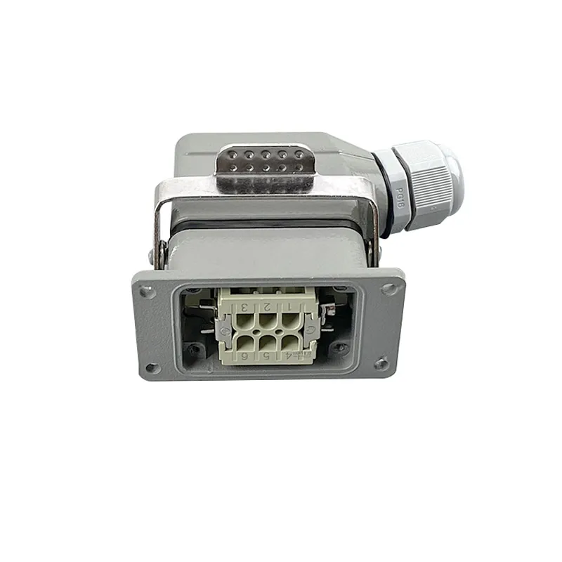 Heavy Duty Connectors HDC-HE-006 010 016 024 032 048 16A Screw connection 500V Industrial rectangular connector plug