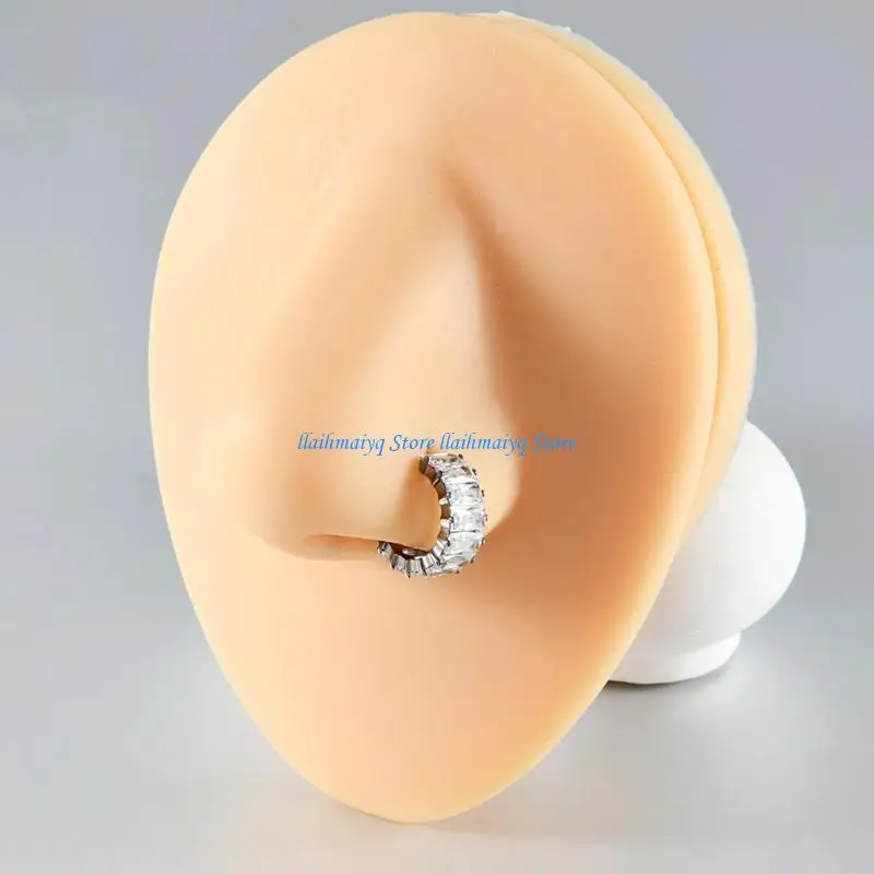 

573B Titaniums Square Zirconia Cartilage Earring Piercing Jewelry For Sensitive Ears