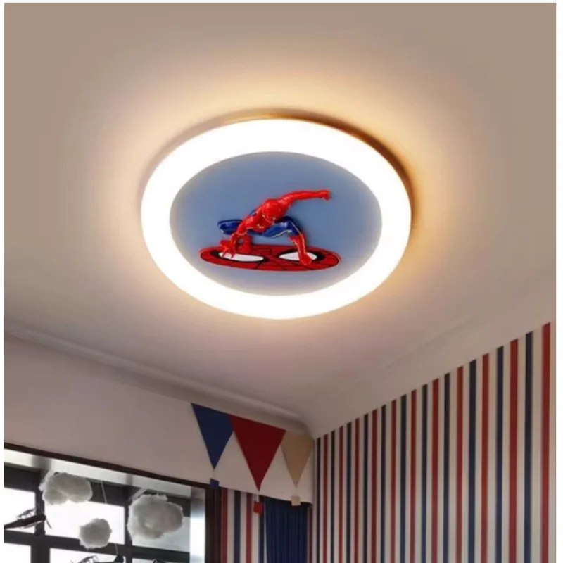 Marvel Spiderman Creative Cartoon Intelligent Decorative LED Lamp Personalized Simple Multifunctional Boy Bedroom Ceiling Lamp