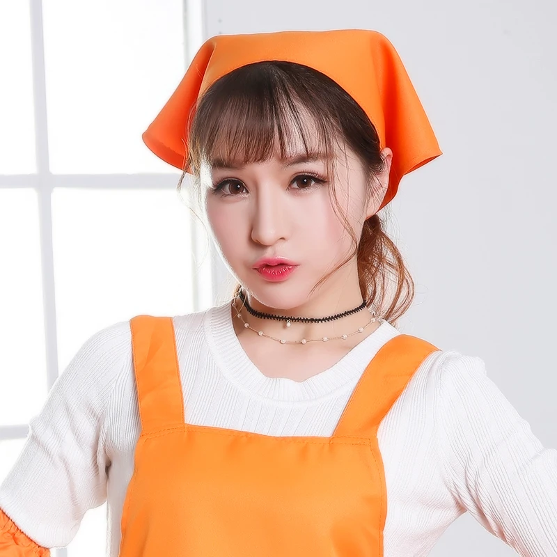 Turban Chef Hotel Female Chef Hat Restaurant Kitchen Cooking Male Chef Hat Bakery Cafe Waiter Working Triangular Turban Work Cap