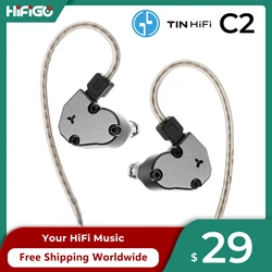 TINHIFI C2 Mech Warrior Dynamic Driver In-Ear Wired Earphone IEM PU+LCP Composite Diaphragm Headphones 2pin 0.78|7hz Zero KZ