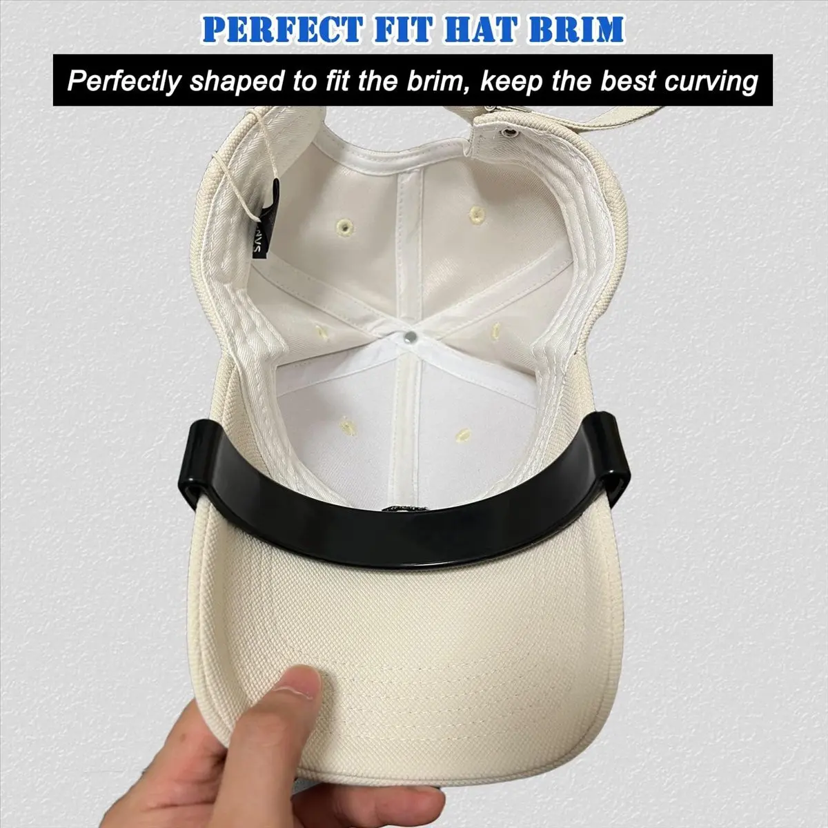 Hat Bill Bender, Hat Brim Bender, Hat Curving Band Brim Shaper for Caps, Comes with Hat Sizing Reducer Tape Black 2Pcs &LICG